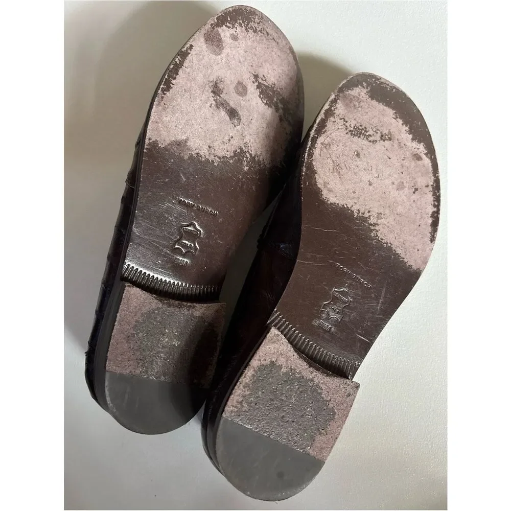 Tory Burch Classic JESSA LOAFER in Dark Brown Eel Size 5.5 ~ Perfect